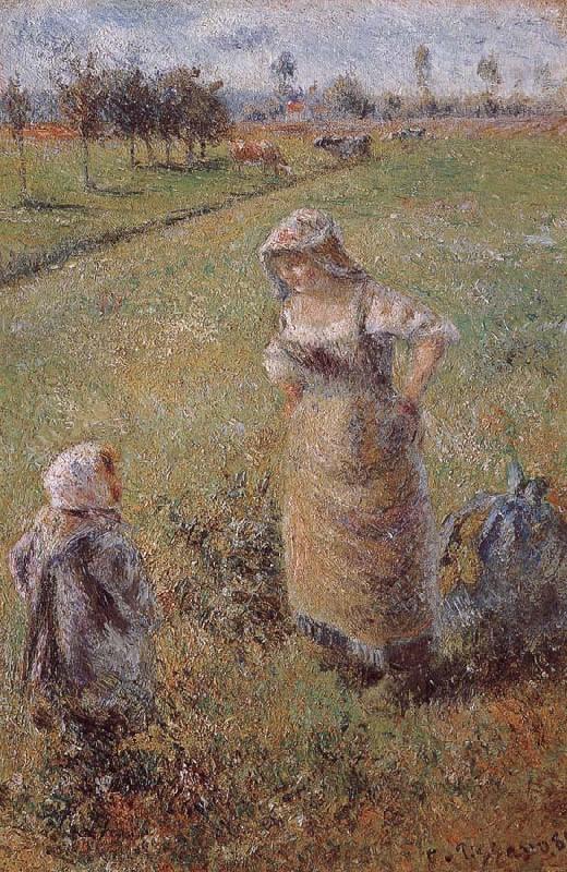 Camille Pissarro woman with children oil painting image